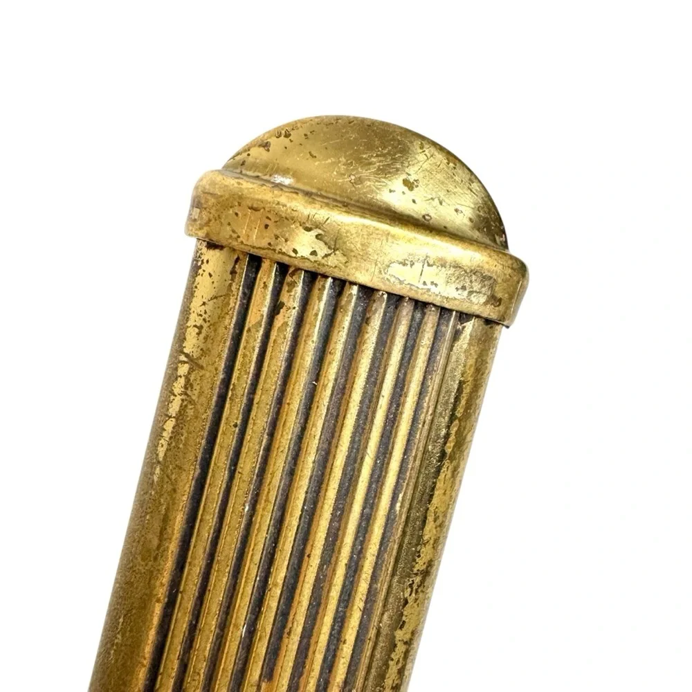 Vintage Gold Tone Art Deco Vanity Hand Mirror Ornate Floral Design Boudoir Retro